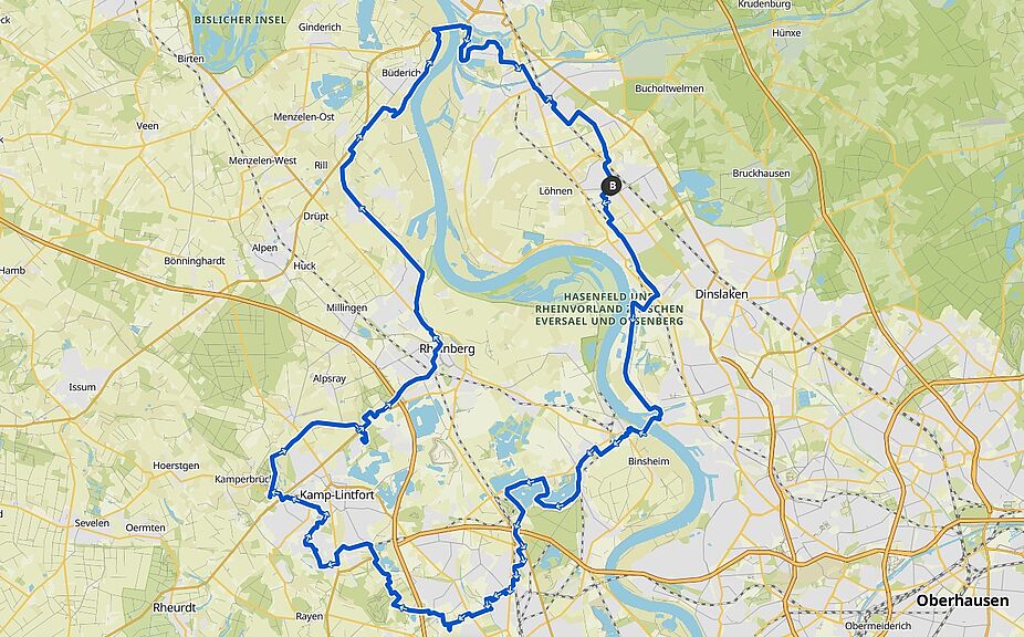 Hier geht's lang! Kartenansicht unserer heutigen Tour