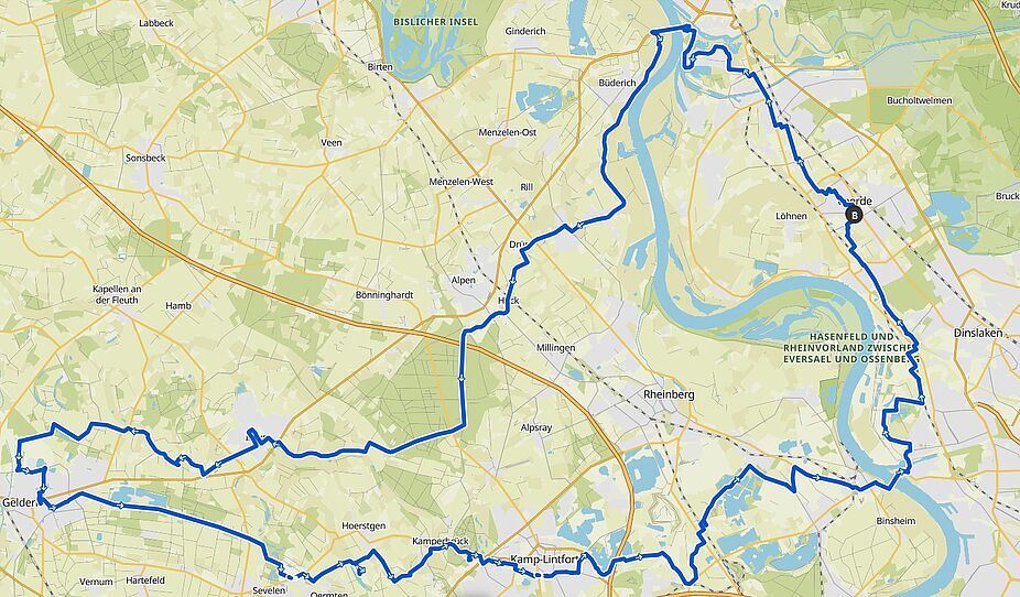 Rundkurs Geldern Unsere heutiger Rundkurs