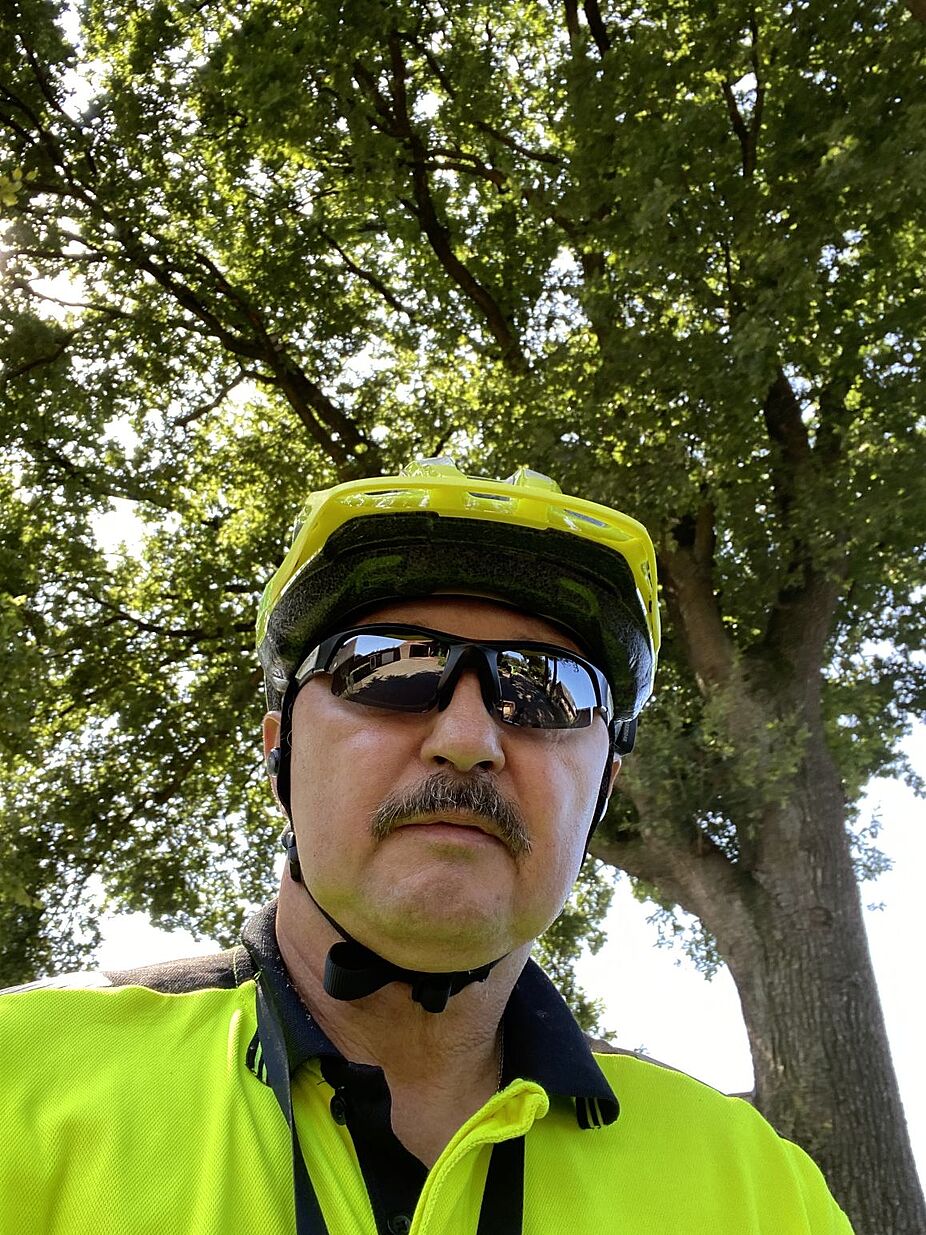 KW32 Erle 08 Selfie Ein Selfie vom Hinterherfahrer