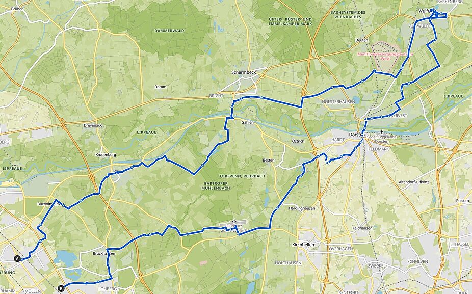 KW29 Hier gehts lang Hier gehts lang, Kartenausschnitt mit dem eingezeichneten Kurs