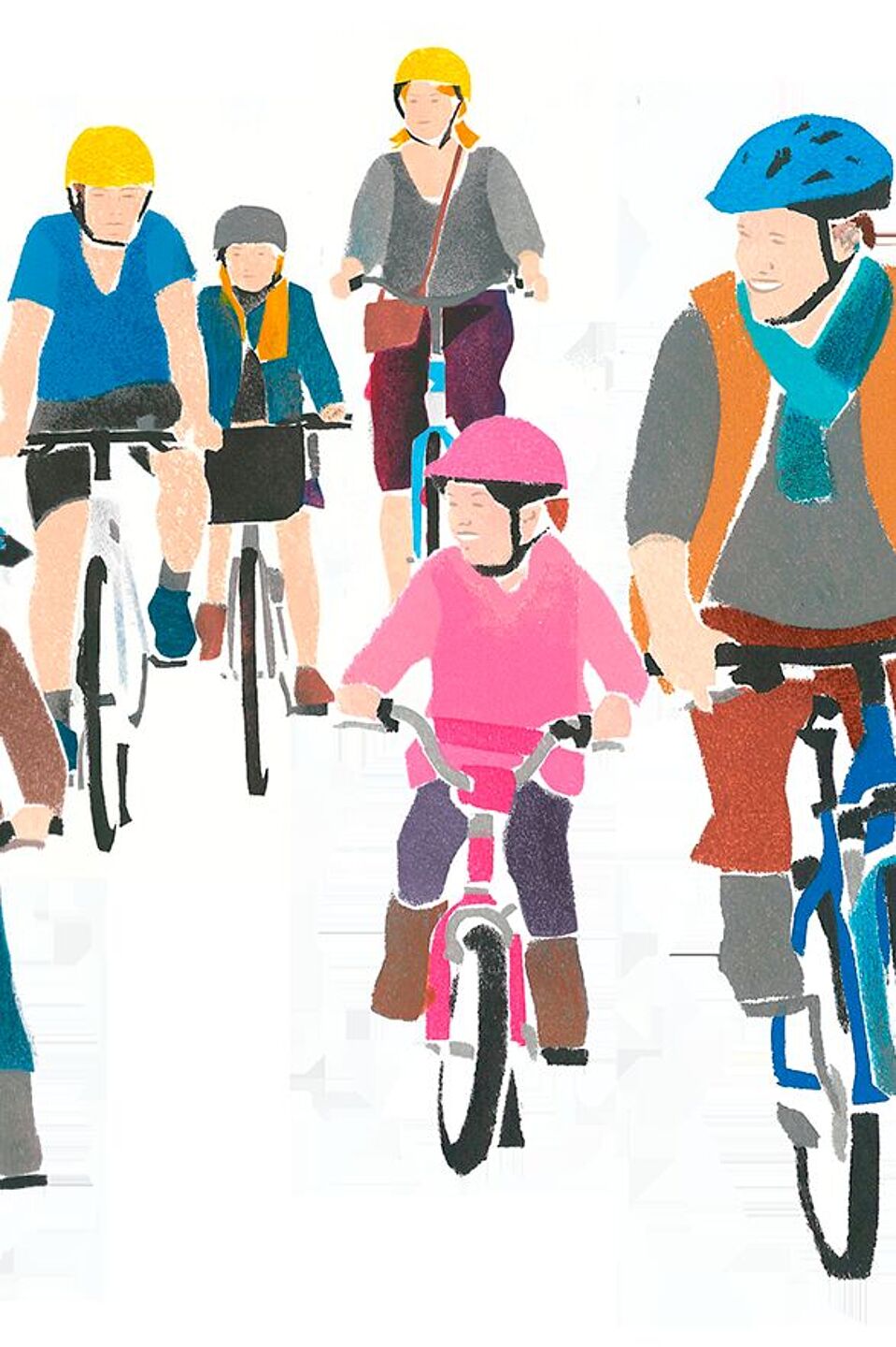 Radfahren Gruppe Illustration Radfahren Gruppe Illustration