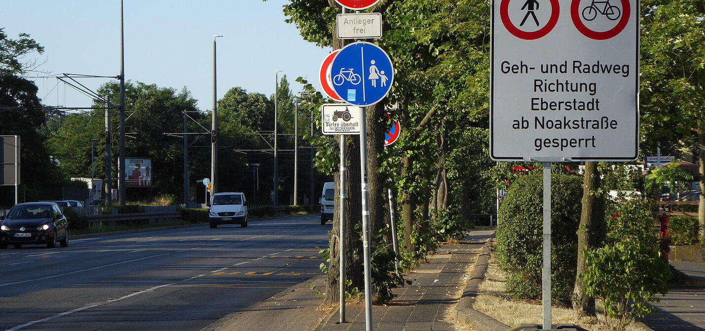 Radweg in Darmstadt
